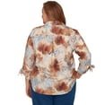 thumbnail image 2 of Alfred Dunner Womens Plus-Size Textured Leaf Button Front Top, 2 of 4