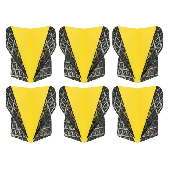Uxcell Dart Flights, 6 Pack PET Standard Darts Accessories, Black, Gray, Yellow