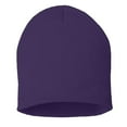 thumbnail image 3 of Daily Knited Plain Beanie - Stay Warm Stylish Stretchy Soft Beanie Hats for Men and Women, 8 inch, Purple, 3 of 7