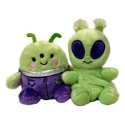 Set of 2 ZORG ALIEN & ROSS ALIEN Palm Pals 5" Stuffed Animal Plush, Aurora