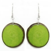 Chips Tagua Earrings Green Handmade Fair Trade