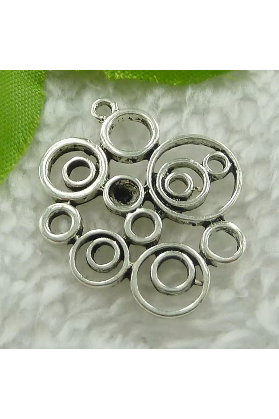 128 pcs tibet silver circle charms pendant 31x25mm B1947