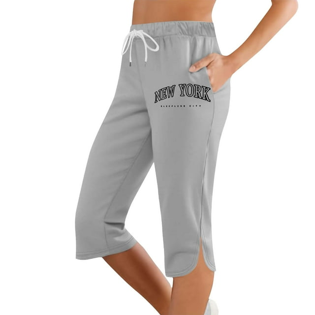 Pantalon de Sport Taille Mi-Haute Décontracté Confortable pour Femmes