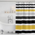 thumbnail image 4 of Yellow Black Stripe Waterproof Fabric Shower Curtain,Modern Abstract Art Coarse Striped Waterproof Fabric Shower Curtain for Bathroom Curtains Bathtubs Shower Curtains with 12 Hooks Standard 72x72, 4 of 8