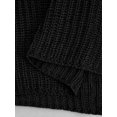 thumbnail image 5 of Women's Black Knit 2-Piece Set, Boat Neck Cap Sleeve Loose Top and Elastic Waist Midi Skirt, Elegant Spring Summer Outfit, 5 of 5