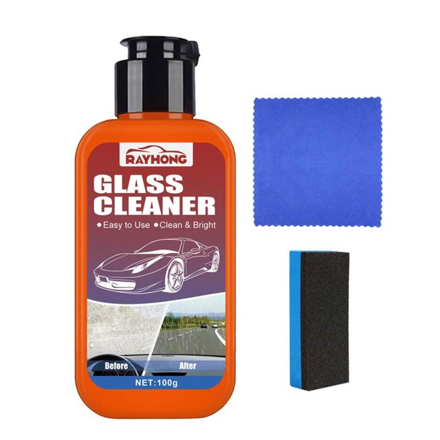 Car Glass Cleaner with Sponge Water Spot Remover for Cars Auto