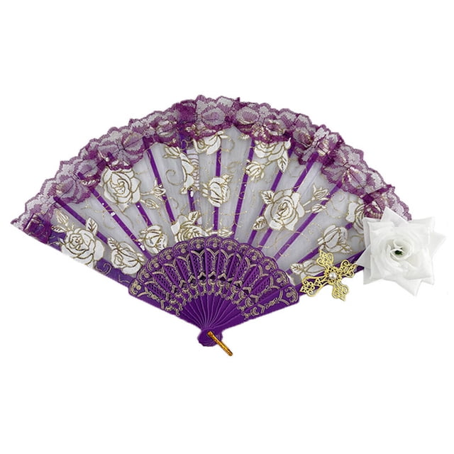 Paper Fans Set - LED Handheld Fan for Parties Large Functional Fan for Dancing Glowing Performance for Weddings and Home Decorations