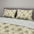 thumbnail image 2 of Spring Comforter & Sham Bedding Set, Clover Flower Branches Gardening Summer Blossoms Yard Essence Nature Illustration, 3 pcs Duvet Set Microfiber Filling Quilt, 5 Sizes, Cream Brown, by Ambesonne, 2 of 4
