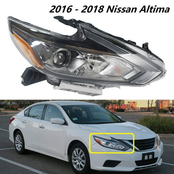 Labwork Headlight Assembly Black Halogen Headlamp Housing NI2503249 Fit for 2016 2017 2018 Nissan Altima, Front Right (Passenger Side)