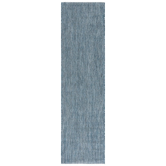Safavieh Courtyard Finnian Solid Indoor/Outdoor Runner Rug, Navy/Gray, 2'3" x 5'