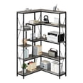 thumbnail image 2 of Walsunny 70" L Shaped Corner Bookshelves Bookcases 5 Tier Wood Bookshelf with Metal Frame Display Rack Gray, 2 of 7