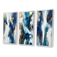 thumbnail image 3 of Designart "Abstract Transcendence Blue and Gold IV" Abstract Painting Framed Wall Art Set Of 3 - Gold Modern Frame Gallery Set For Office Decor, 3 of 6