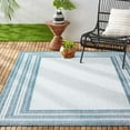 thumbnail image 2 of Nicole Miller New York Patio Country Layla Modern Border Indoor/Outdoor Area Rug, Blue/Ivory , 7'9"x10'2", 2 of 9