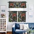 thumbnail image 2 of Deer Kitchen Curtains Valances and Tiers Set of 3 Forest Leaves River Vintage Nature Animal Farmhouse Tier Curtains and Valance with Rod Pocket for Small Windows, 27.5"x36", 2 of 9