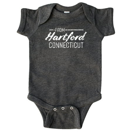 

Inktastic From Hartford Connecticut in White Distressed Text Gift Baby Boy or Baby Girl Bodysuit