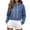 Blue, variant on Womens Cropped Hoodies, Drawstring Long Sleeve Sports Pullover Fleece Lined Sweatshirts Beige Size XL