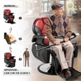 thumbnail image 3 of Artist Hand Heavy Duty Recliner Barber Chair Salon Hair Stylist Tattoo (Red, Black), 3 of 6