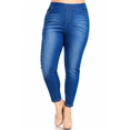 thumbnail image 3 of Jvini Women's Pull On Skinny Jeans Stretch Denim Jean Jeggings Regular Length Medium Blue Wash, 3 of 5