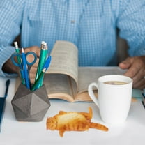 DEEPCRAFF Lifelike Cat Figurine Sleeping Cat Shape Orange 1Pack