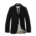 thumbnail image 4 of Mens Casual 3-Buttons Stripe Lined Cotton Twill Suit Blazer Jacket Slim Fit Lightweight Formal Business Sport Coat, 4 of 8