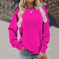 thumbnail image 4 of Chemises de Compression à Manches Longues pour Femmes à Col Rond Uni Plus Sweat-Shirt Oversize Ample Pulls à la Mode des Hauts Légers pour les Femmes de Grande Taille, 4 of 6