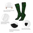 thumbnail image 6 of Daiia Sports Socks Green Bright Web with Spiders Printed Novelty Crew Socks for Men Women Knee High Socks Cotton Socks Soft & Breathable Support Unisex Socks, 6 of 9