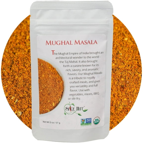 The Spice Hut - Mughal Masala - Organic, Salt-Free Seasoning - Flavorful Spice Blend for easy Indian Cooking, Vegan, Gluten-Free, Keto -NO MSG- 2oz Resealable Pouch