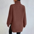 thumbnail image 5 of YUGYXL Women's Turtleneck Sweaters Slouchy Knit Chunky Sweater Fall Winter Fashion Cable Weaving Long Sleeve Pullover Brown S, 5 of 7