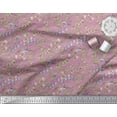 thumbnail image 2 of Soimoi Purple Moss Georgette Fabric Bell Flower & Clover Leaves Print Fabric by Yard 42 Inch Wide, 2 of 3