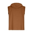 thumbnail image 6 of Men's Linen Sleeveless Hoodie Quarter Zip Pullover Solid Color Cotton Linen Blend Breathable Lightweight Casual Sports Gym Workout Beach Vacation Streetwear | Zenithor,Orange 2XL, 6 of 8