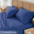 thumbnail image 3 of JELLYMONI 4 Pieces Cooling Twin Sheets Set, Microfiber & Bamboo Sheet Set, Breathable & Wrinkle Free - 16" Deep Pockets Bedding Sheets & Pillowcases,Dark Blue, 3 of 7