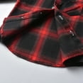 thumbnail image 4 of NOLDARES Toddler Boy Flannel Plaid Shirt Kids Long Sleeve Button Up Jacket Lapel Pocket Top Regular Fit Casual Fall Clothes(Z3-Red,12-18 Months), 4 of 7