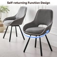 thumbnail image 4 of Swivel Dining Chairs Set of 2, Modern Upholstered Fabric Kitchen Chair with Thicken Cushions, Soft Accent Side Chair for Living Room, Bedroom, Restaurant, Gray, 4 of 7