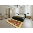 thumbnail image 4 of Ahgly Company Indoor Round Abstract Saffron Yellow Abstract Area Rugs, 6' Round, 4 of 6