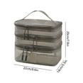 thumbnail image 3 of CuiLiyq Portable Transparent Mesh Toiletry Bag, Three Layer Travel Cosmetic Bag, Large Capacity Cosmetic Organizer Bag with Handle, 8.6" x 5.5" x 7.8", Gray, 3 of 6