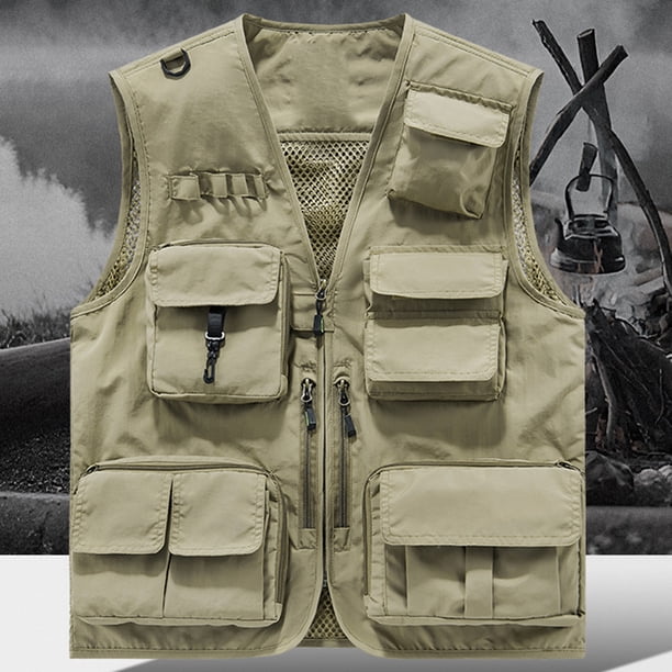 TaTaai Women Zip Up Outdoor Vest Four Seasons Multi Pocket Gilet V Neck Photography Workwear Top Durable Breathable Machine Washable No Fading Versatile Daily Hiking Work Top Gift