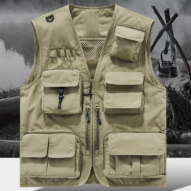 TaTaai Women Zip Up Outdoor Vest Four Seasons Multi Pocket Gilet V Neck Photography Workwear Top Durable Breathable Machine Washable No Fading Versatile Daily Hiking Work Top Gift