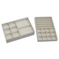 thumbnail image 5 of Household Essentials Stackable Jewelry Trays, 3 Varieties, Space for Necklaces, Rings and Earrings, Blended Canvas with Felt Interior, Perfect for Drawers and Closet Shelves, Silver, 5 of 10