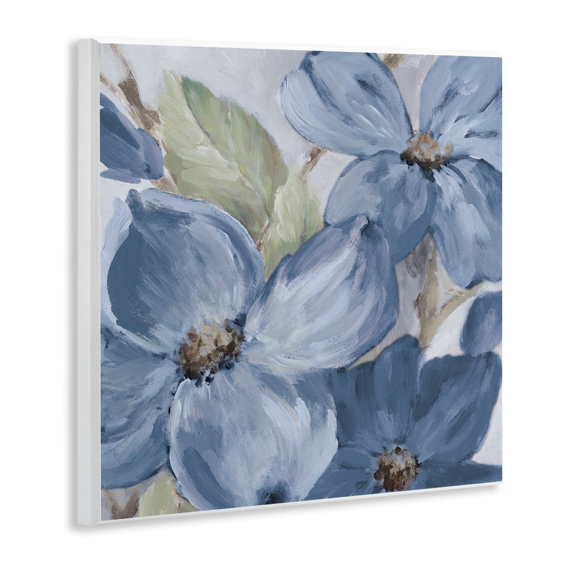 Stupell Industries Silent Blue Bloom Botanical & Floral Painting Unframed Art Print Wall Art, 12 x 12