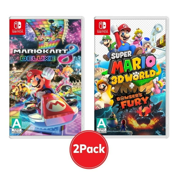 Bundle Videojuegos Nintendo Switch Mario Kart 8 Deluxe + Super Mario 3D World + Bowser’s Fury