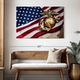 thumbnail image 3 of Elephant Stock American Marine Corps Wall Art - Horizontal Canvas Wall Art - Living Room Wall Decor - Military Canvas - Gold And Red Decor - 48" x 32", 3 of 8