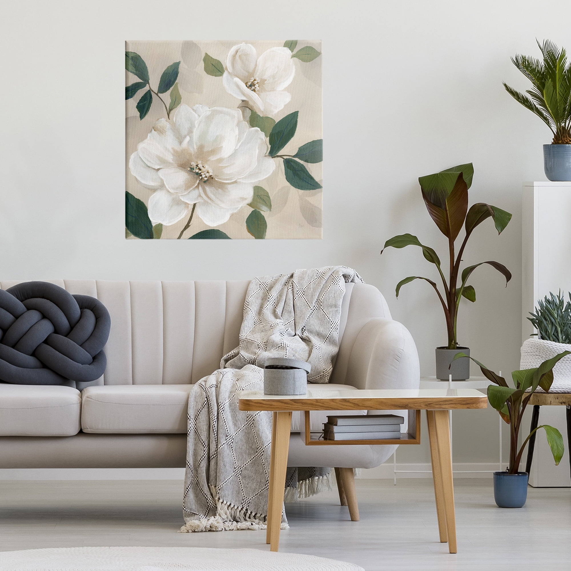 Stupell Industries Serene White Magnolia Study Canvas Wall Art, design by Nan