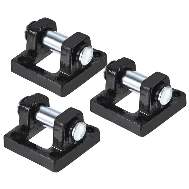 Unique Bargains Air Cylinder Rod Pivot Clevis Mount Part Pneumatic Mounting Bracket, Black 3 Pack