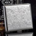 thumbnail image 3 of Carved Arabesque Pure Copper Metal Cigarette Case Holder Box Holds 20 Silver Cigarettes, 3 of 4