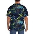 thumbnail image 3 of Pofeuu Cartoon Dinosaur Print Mens Casual Short Sleeve Shirts Beach Summer Spread Collar Pocket Tops Men's Casual Short-sleeved Shirt-Large, 3 of 5