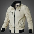 thumbnail image 2 of Men's jacket casual trendy handsome slim cargo jacket cotton military top, 2 of 2