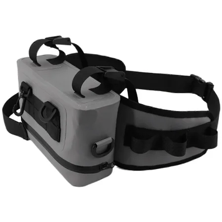 Fishing Fanny Pack with Fishing Rod Holder and Adjustable Strap Zipper Closure Fishing Waist Pack