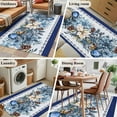 thumbnail image 5 of 3'x5' Rug for Living Room Bedroom, Navy Blue Christmas Washable Area Rugs Non-Slip Carpet Mats, Poinsettia Xmas Ball Berry Winter Indoor Low Pile Area Rug Runner for Kitchen, Mudroom, 5 of 8