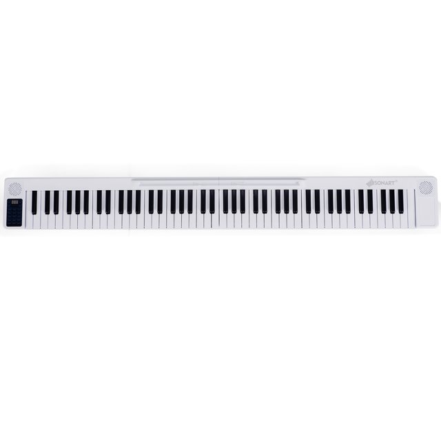 Topbuy 88 Touches Clavier de Piano Numérique Électrique Portable avec 128 Rythmes et 128 Tons Blanc
