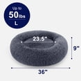 thumbnail image 5 of Donut Dog Bed XL, Machine Washable Round Pet Bed for Dogs and Cats, Calming Donut Cat Bed, Plush Fabric, Non-slip Bottom, Gray, 36"x36"x9", 5 of 9